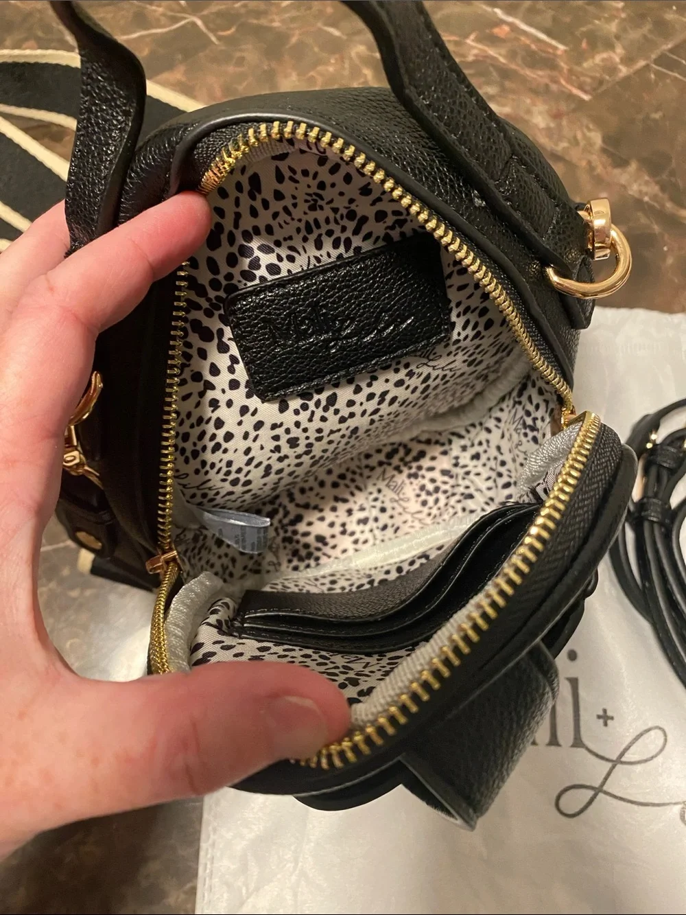 Mali + Lili Black Leather Crossbody Bag